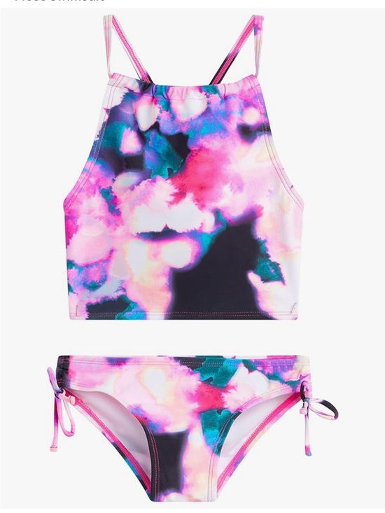 Kanu Surf Other - Kanu Surf NWOT Girls Pink Multi Watercolor Halter Tankini Set